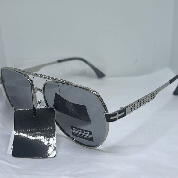Manhattan Collection Aviator Sunglasses – Maximum UV Protection – Designer Metal - Picture 1 of 3